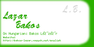 lazar bakos business card